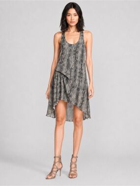 Haute Hippie Military Multi Side Tuck Racerback Dress Size M
